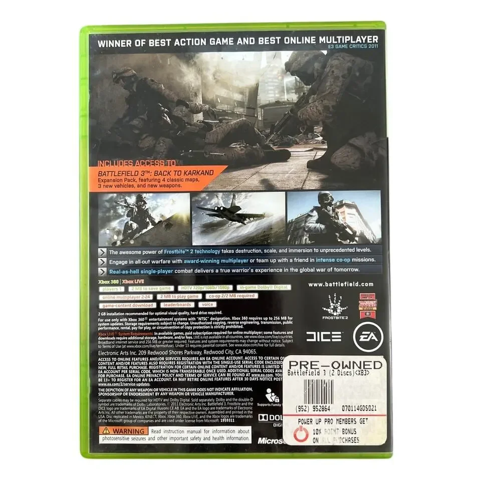 Battle Field 3: Limited Edition Microsoft XBox 360 (2011) Complete